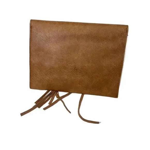 Trendy Brown Faux Leather Envelope Clutch - Picture 4 of 5